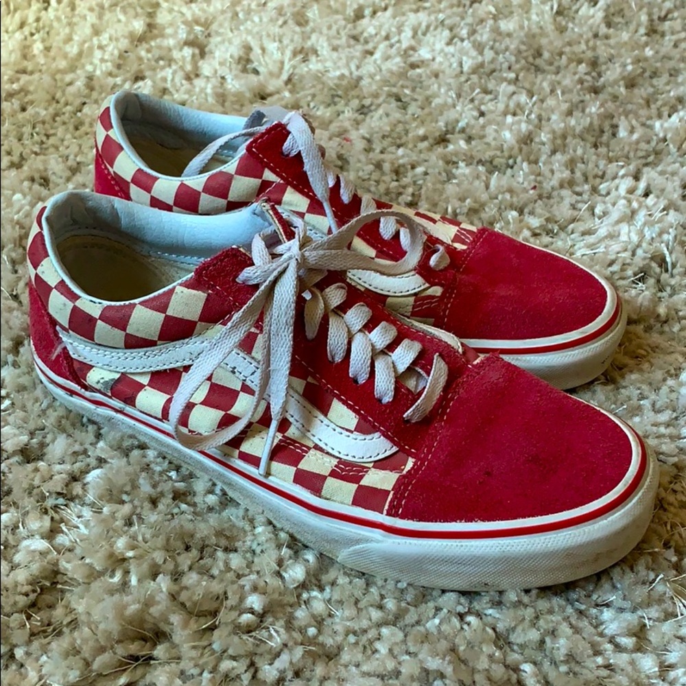 VANS Red Checkerboard Shoes